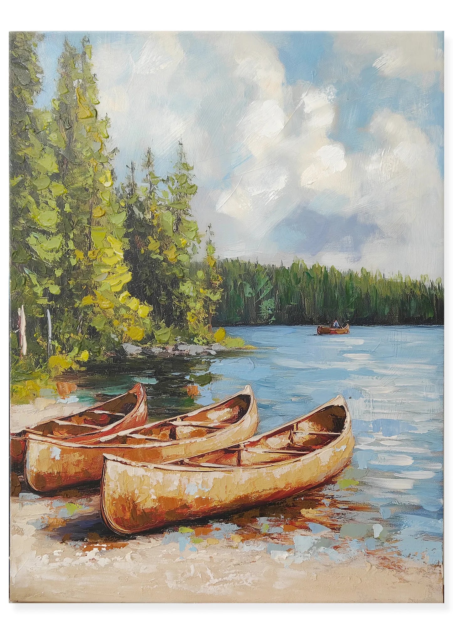 Canoes Oil Painting Acrylic Canvas-24x32