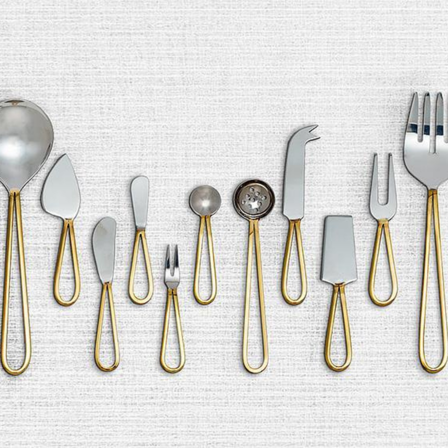 Loop Cheese Knives - Brass