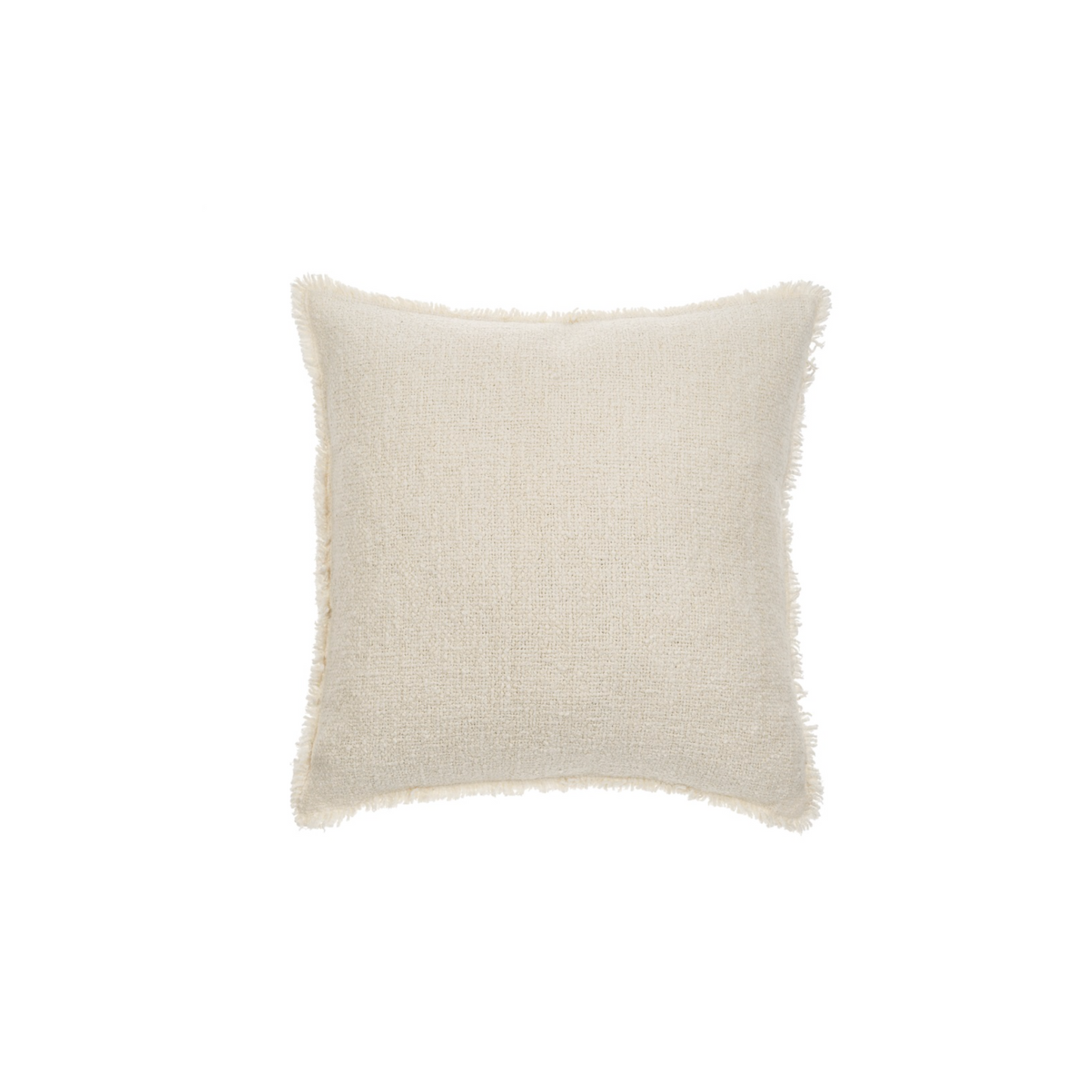 Fringed Bouclé Pillow - Off White