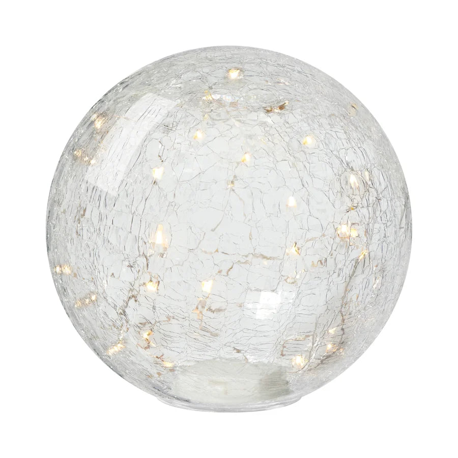 Globe Crackle Glass LED Light