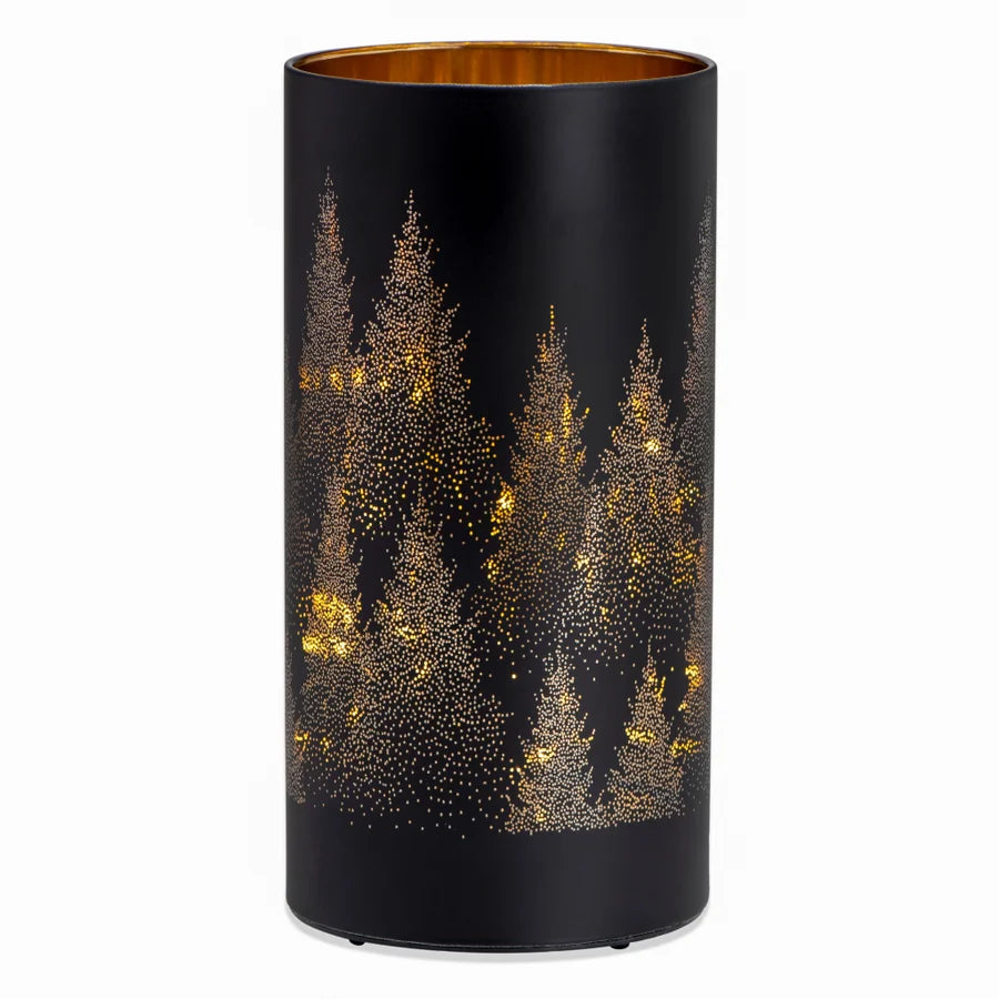 Black Tree Glass Lantern