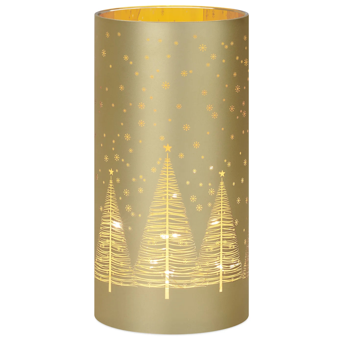 Gold Tree Design Hurricane Lamp