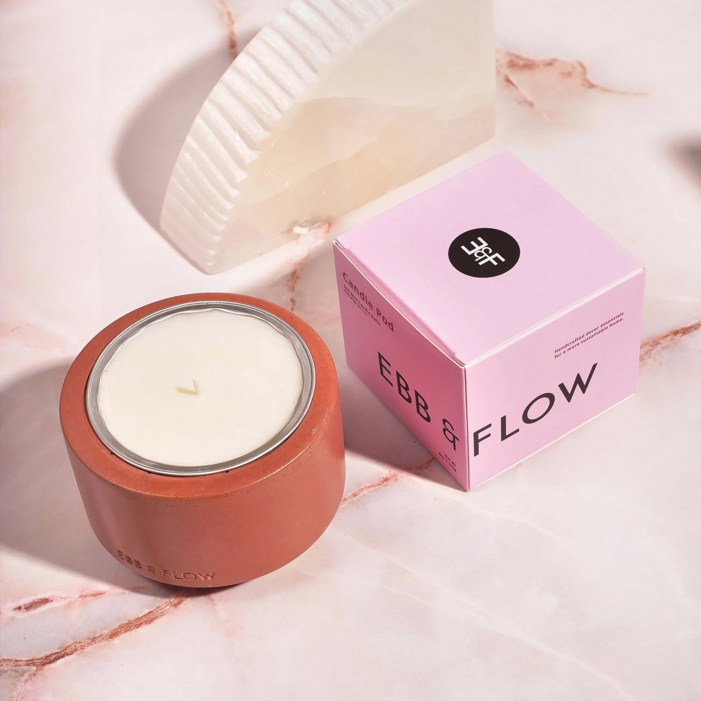 Refillable Concrete Candle - Wild Rose/Peony