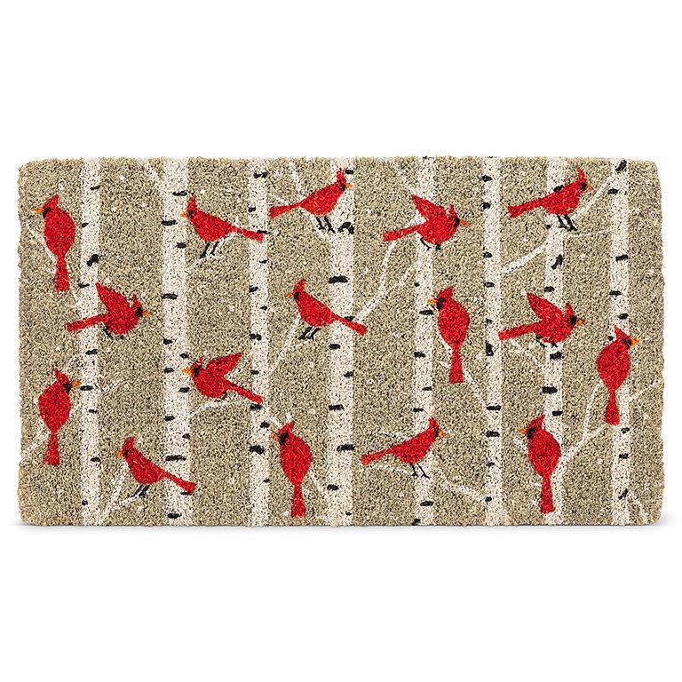 Cardinals in Birch Doormat