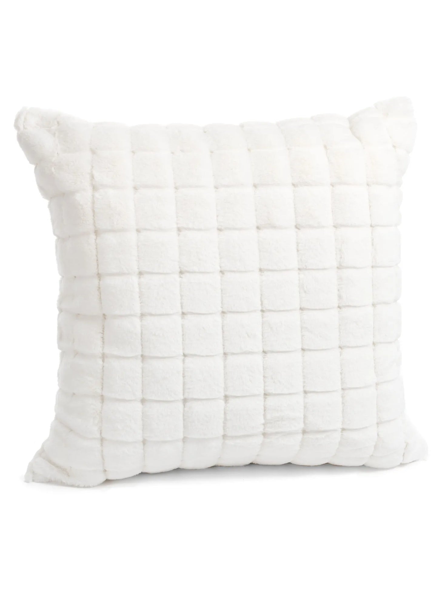 Faux Rabbit Cushion-White