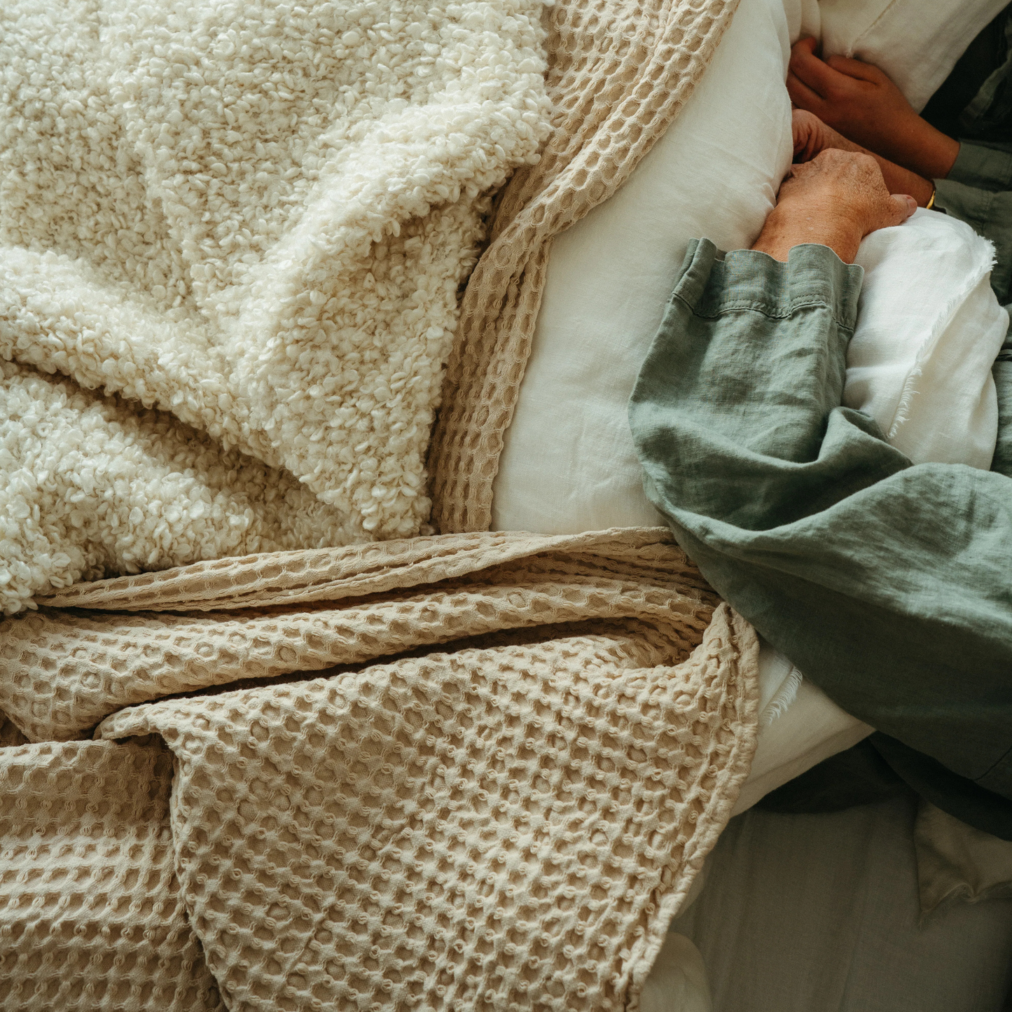 Stonewashed Waffle Throw Blanket