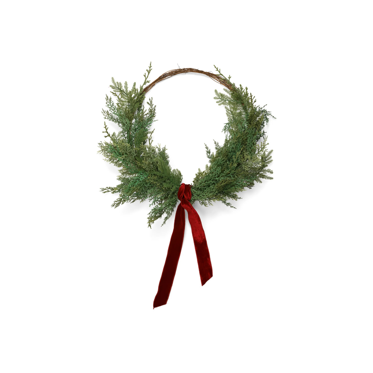 26" Cedar Wreath with Ribbon