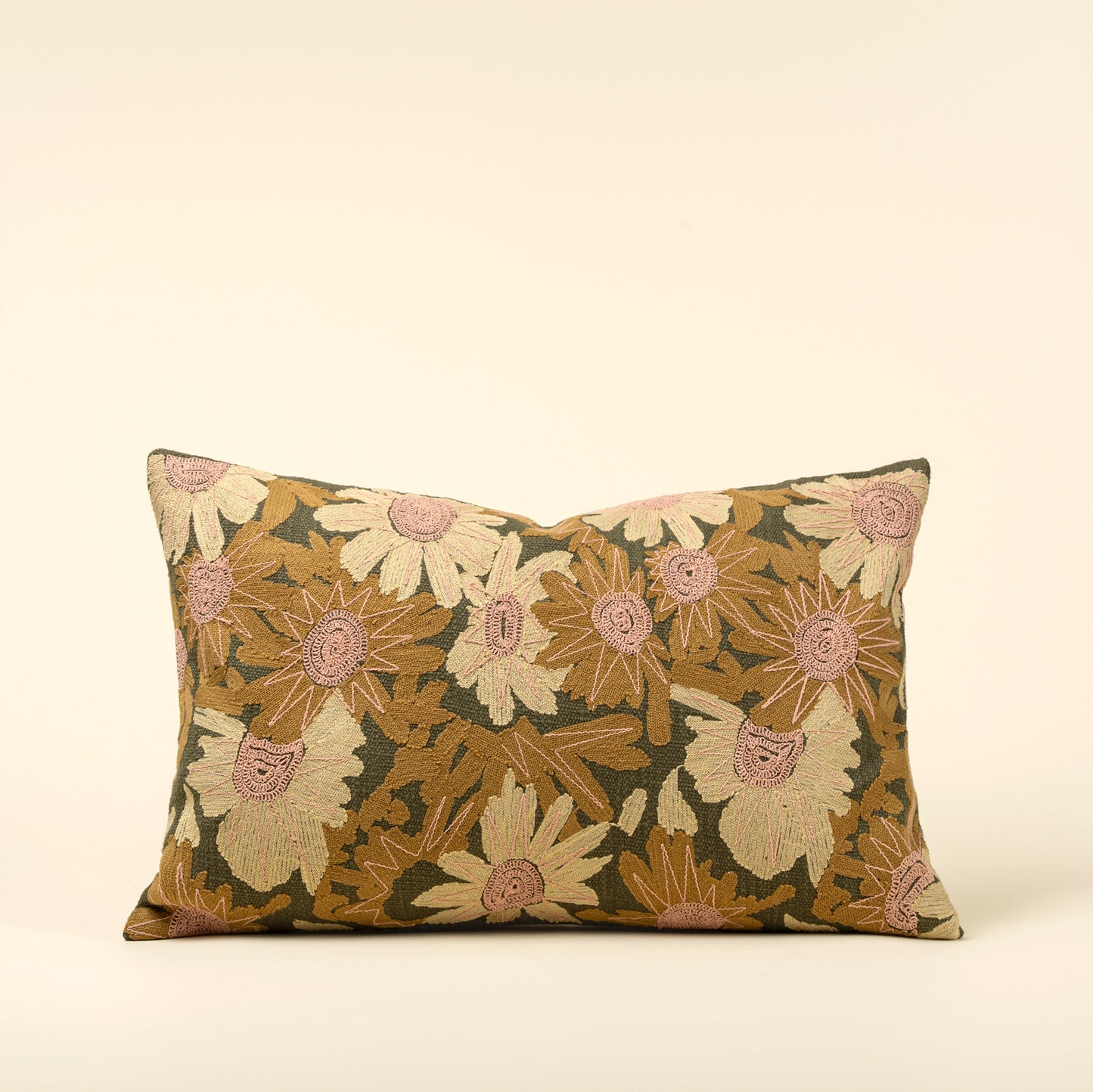 Flower Grove Embroidered Pillow - 16x24