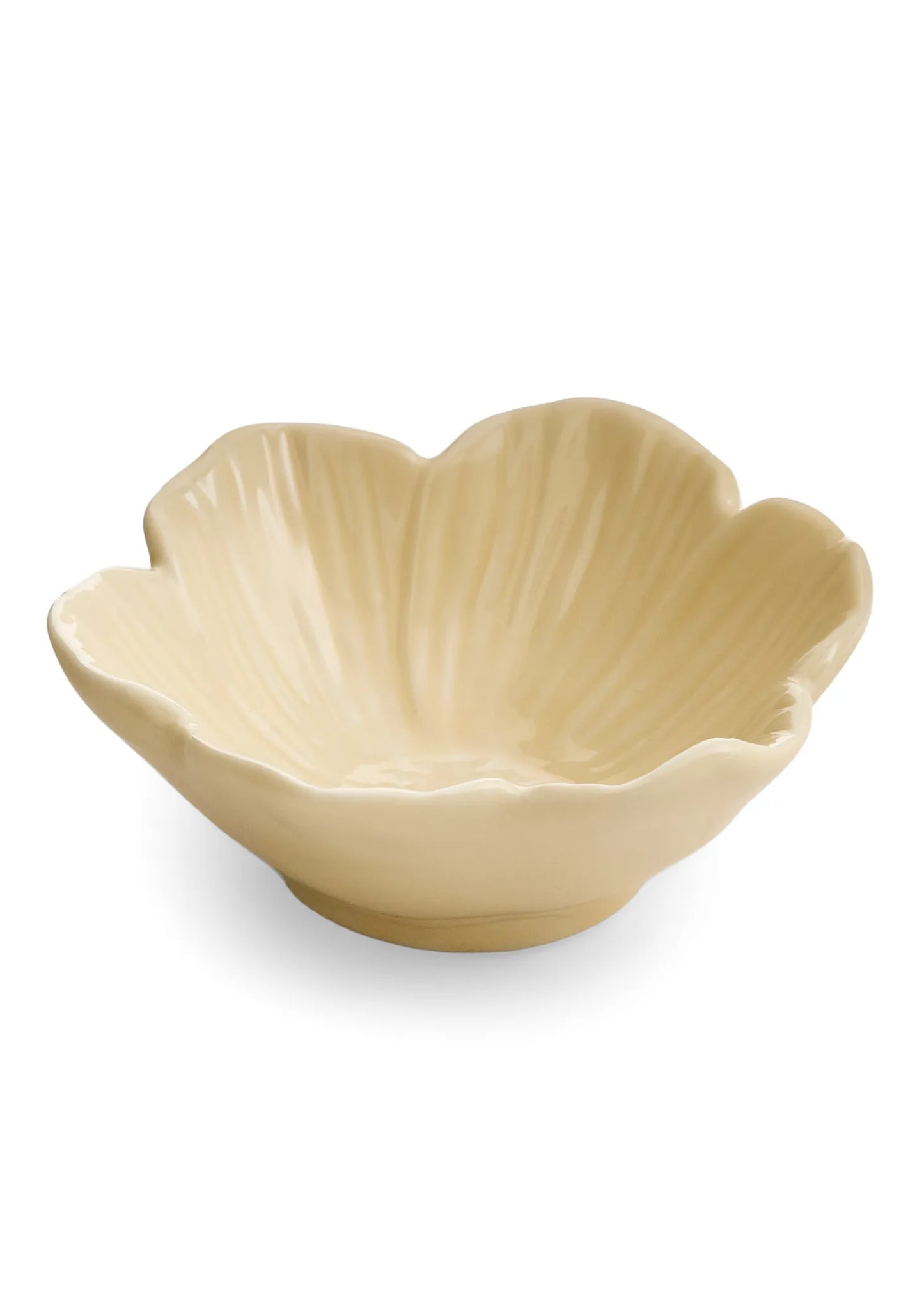 Porcelain Flower Shaped Bowl - Buttercup Yellow