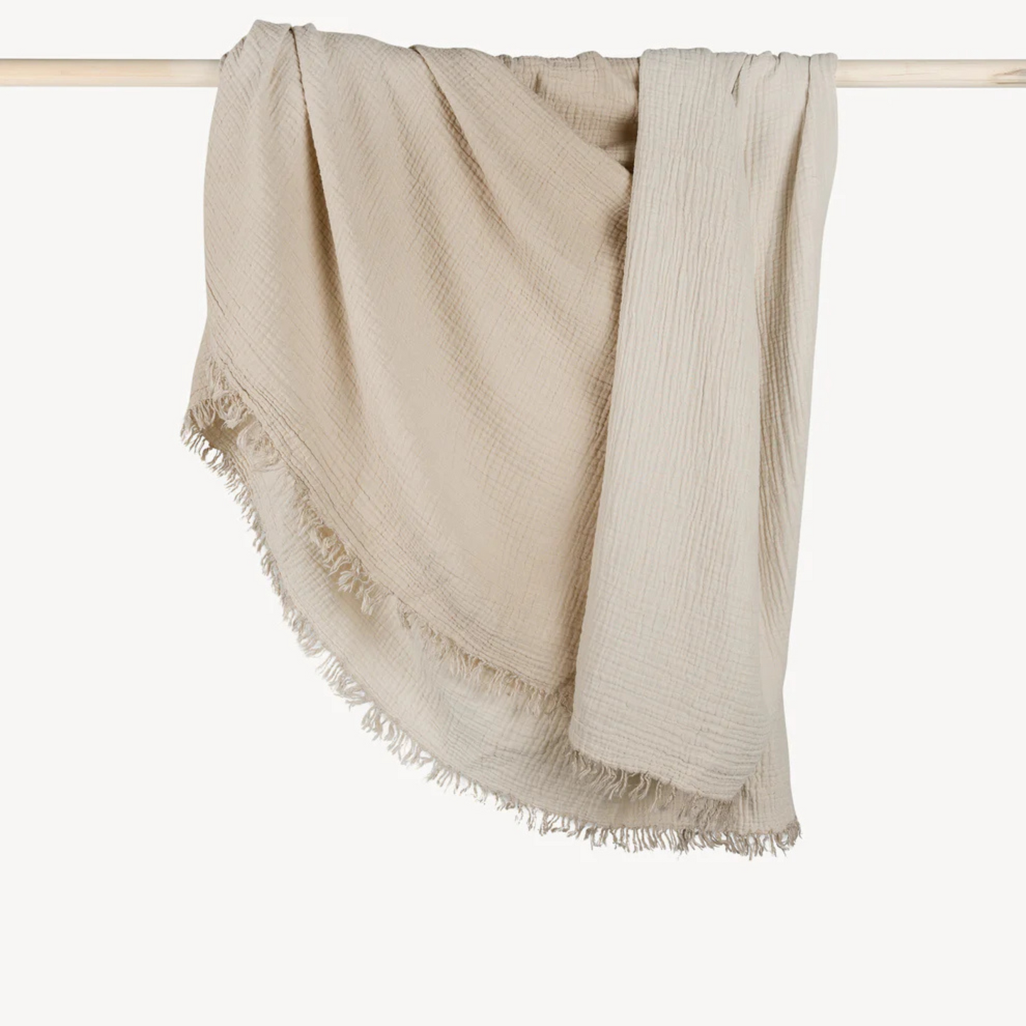 Solid Crinkle Throw - Fawn/Beige
