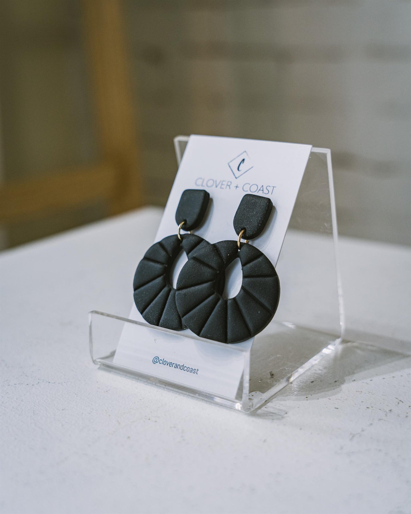 Clay Statement Earrings - Black