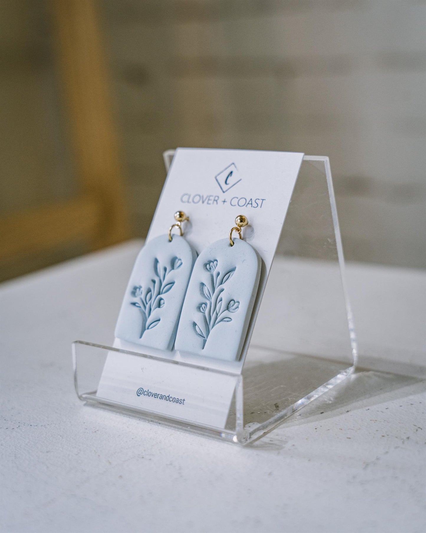 Clay Statement Earrings - Blue