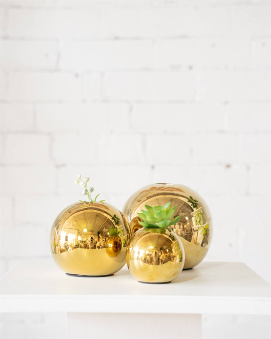 Gold Sphere Vases