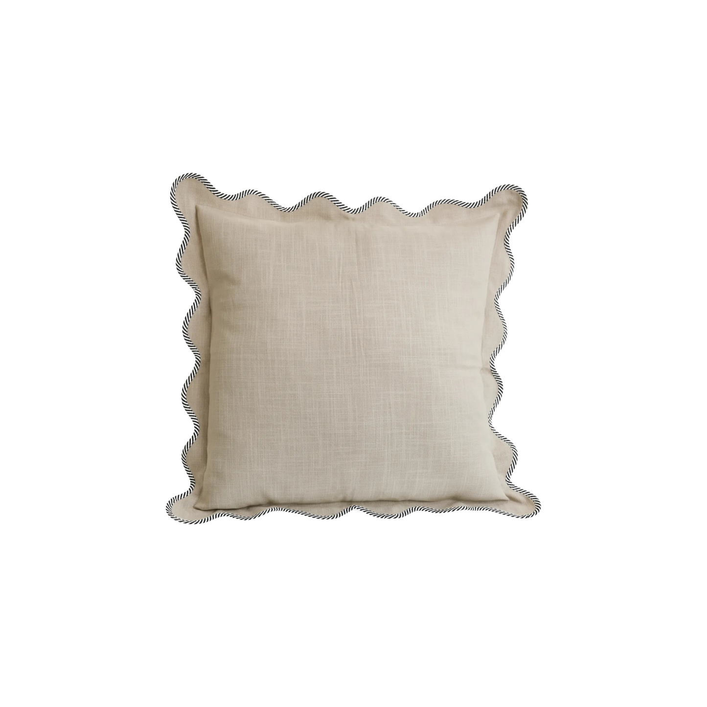 Scallop Cushion - Beige/Black