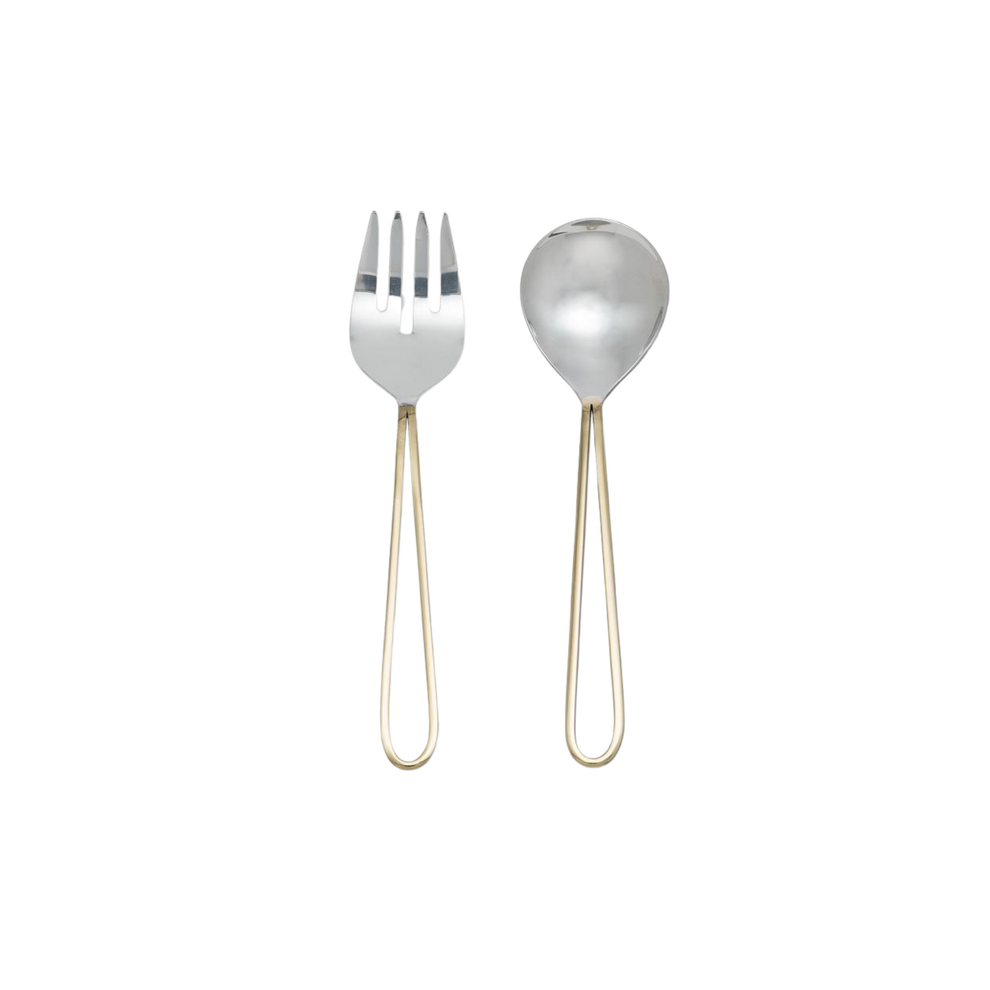 Loop Salad Servers - Brass