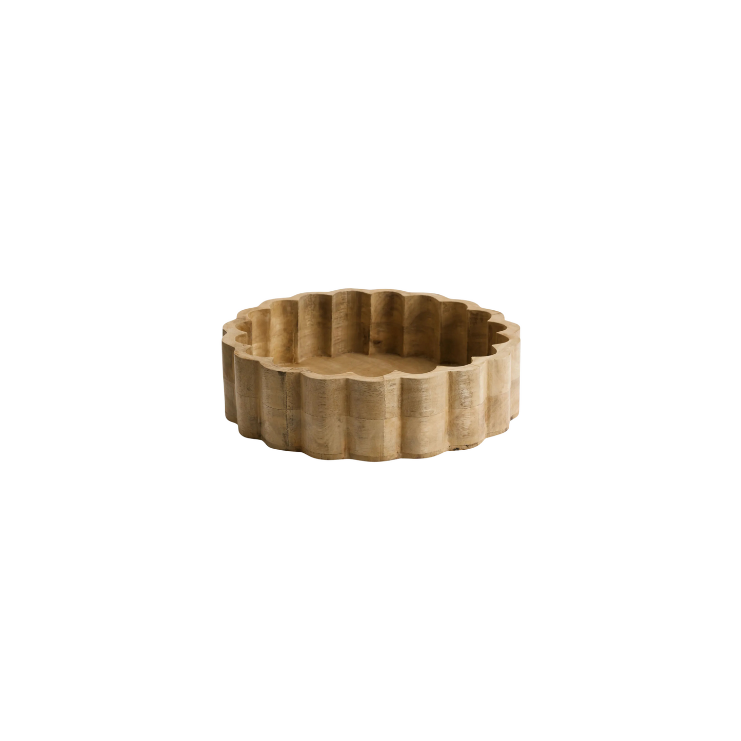 Scalloped Mango Wood Bowl
