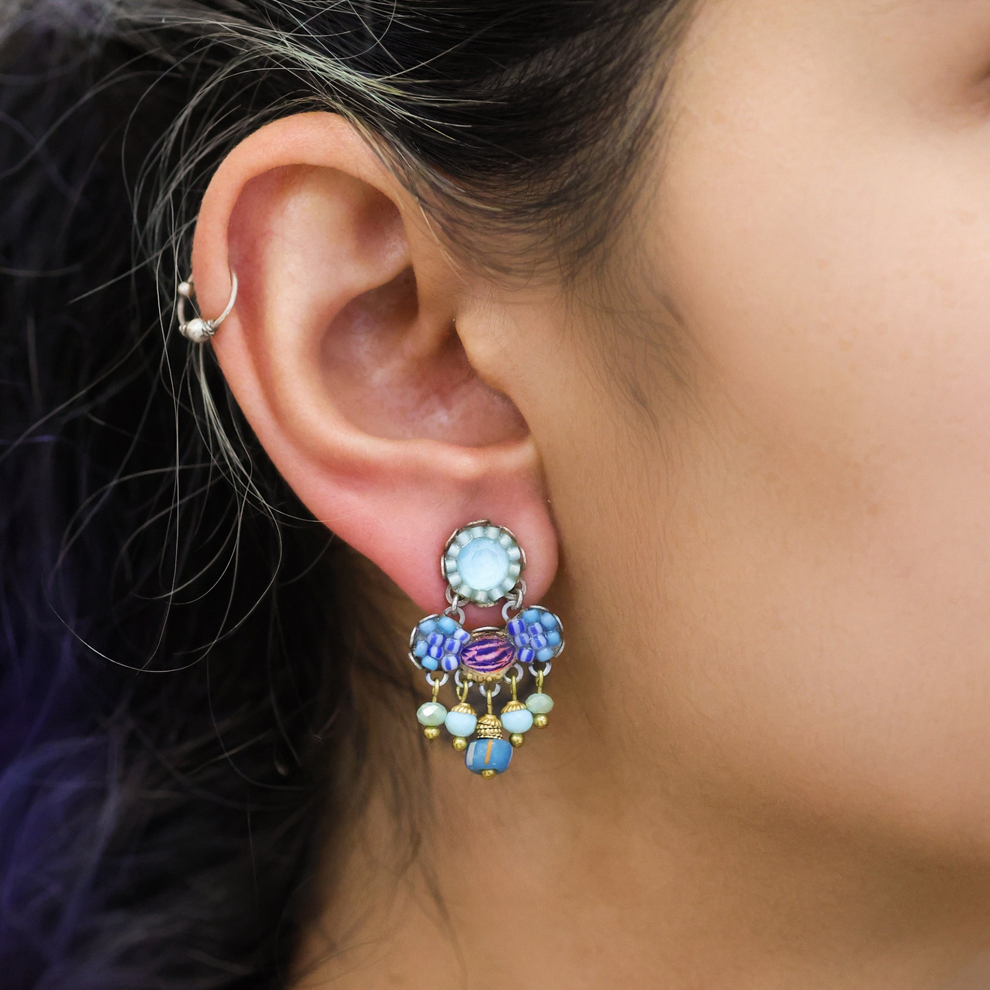 Swan Blue Bird Earrings