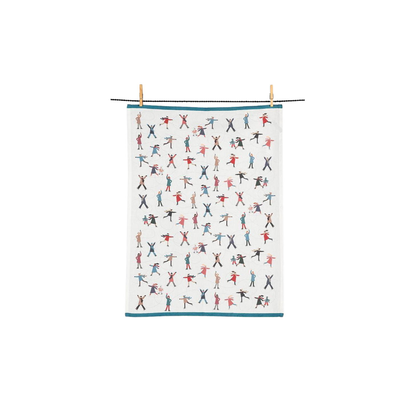 Twirling Skaters Kitchen Towel