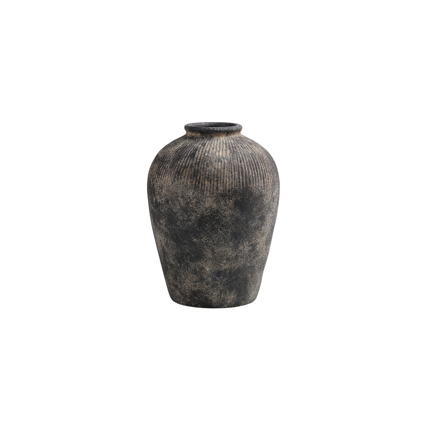 Aged Terracotta Vase - Black