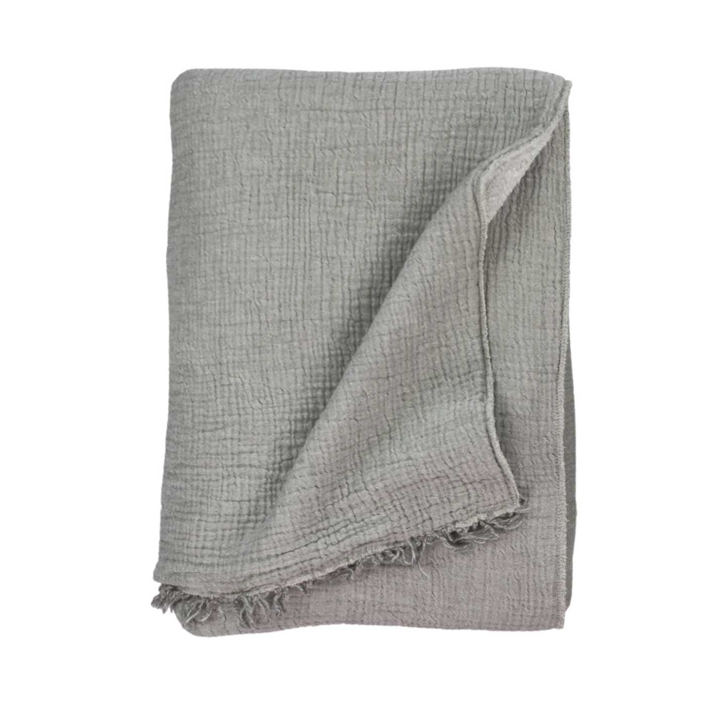 Fleece Lined Throw Blanket - Grey