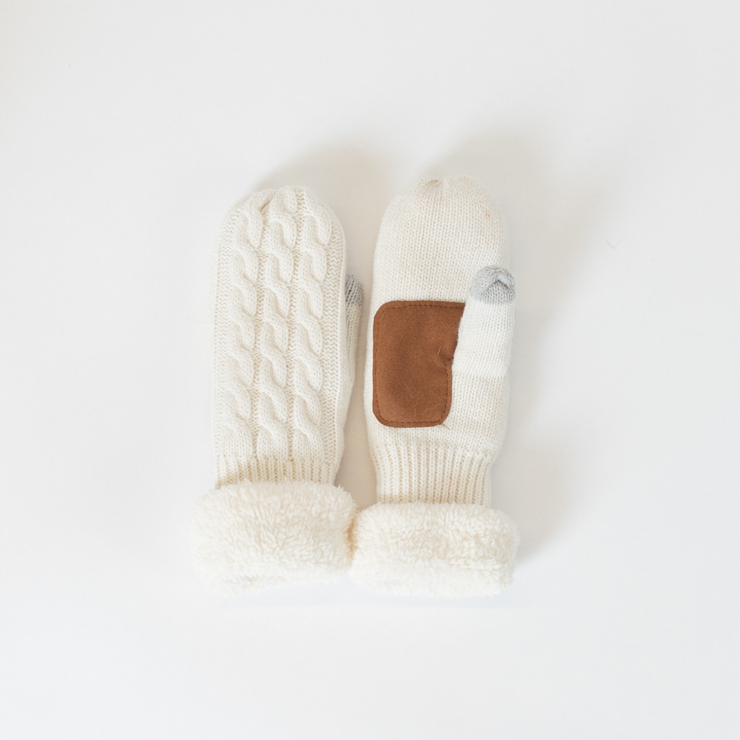 Patch Cable Knit Mittens