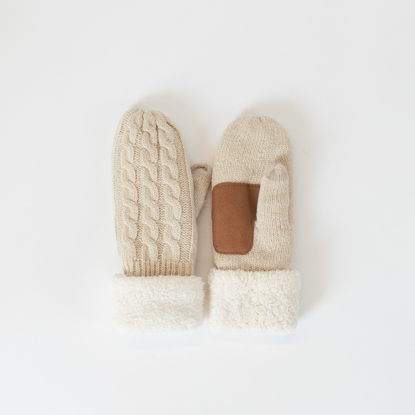 Patch Cable Knit Mittens