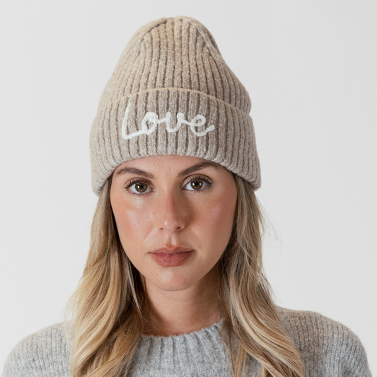 'Love' Embroidered Beanie