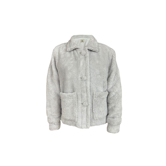 Recycled Sherpa Short Jacket - Grey