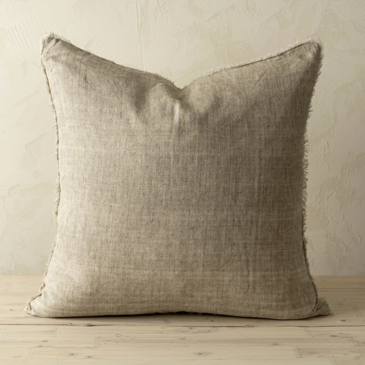 Lina Linen Pillow - Almond