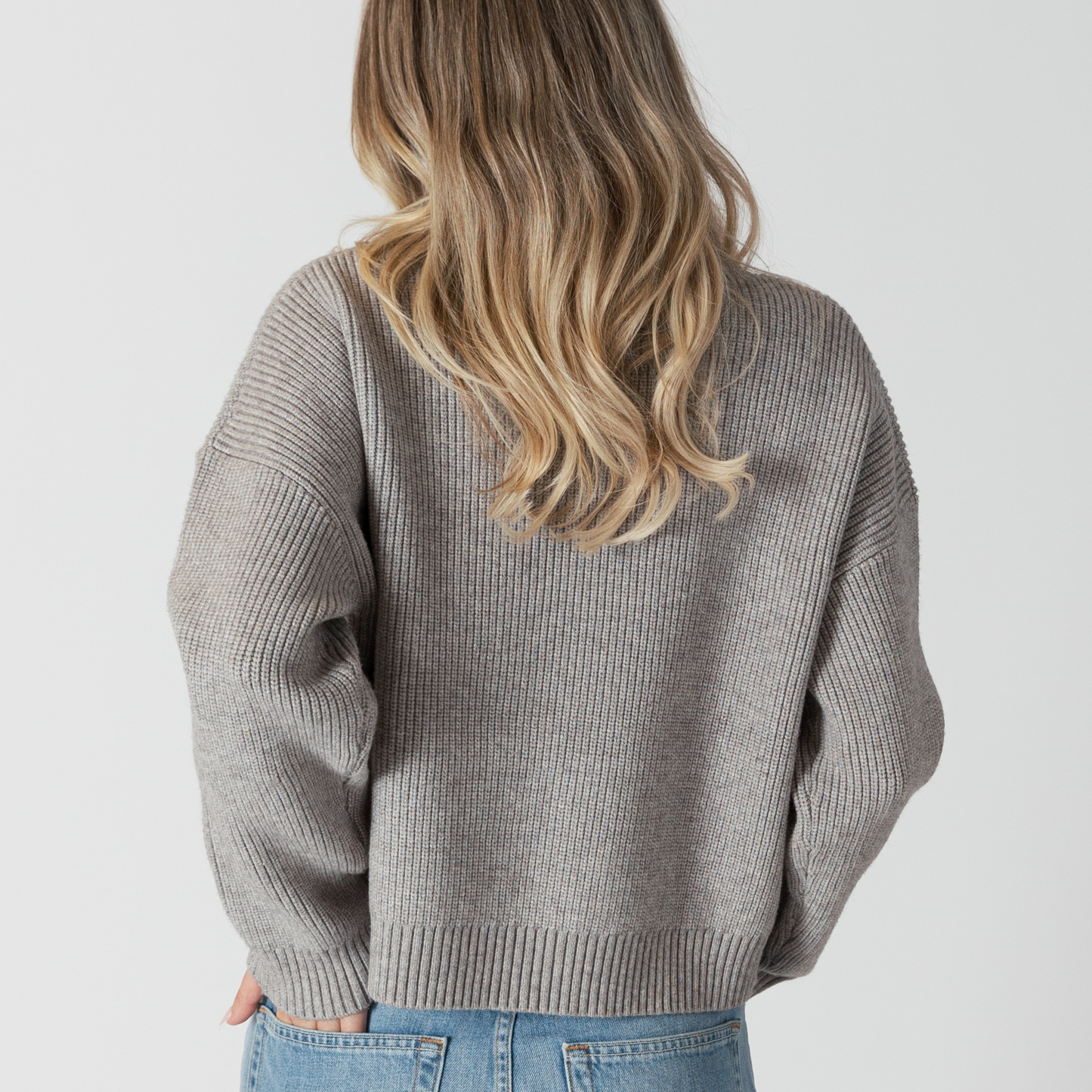 Evolet Mockneck Sweater - Marled Grey