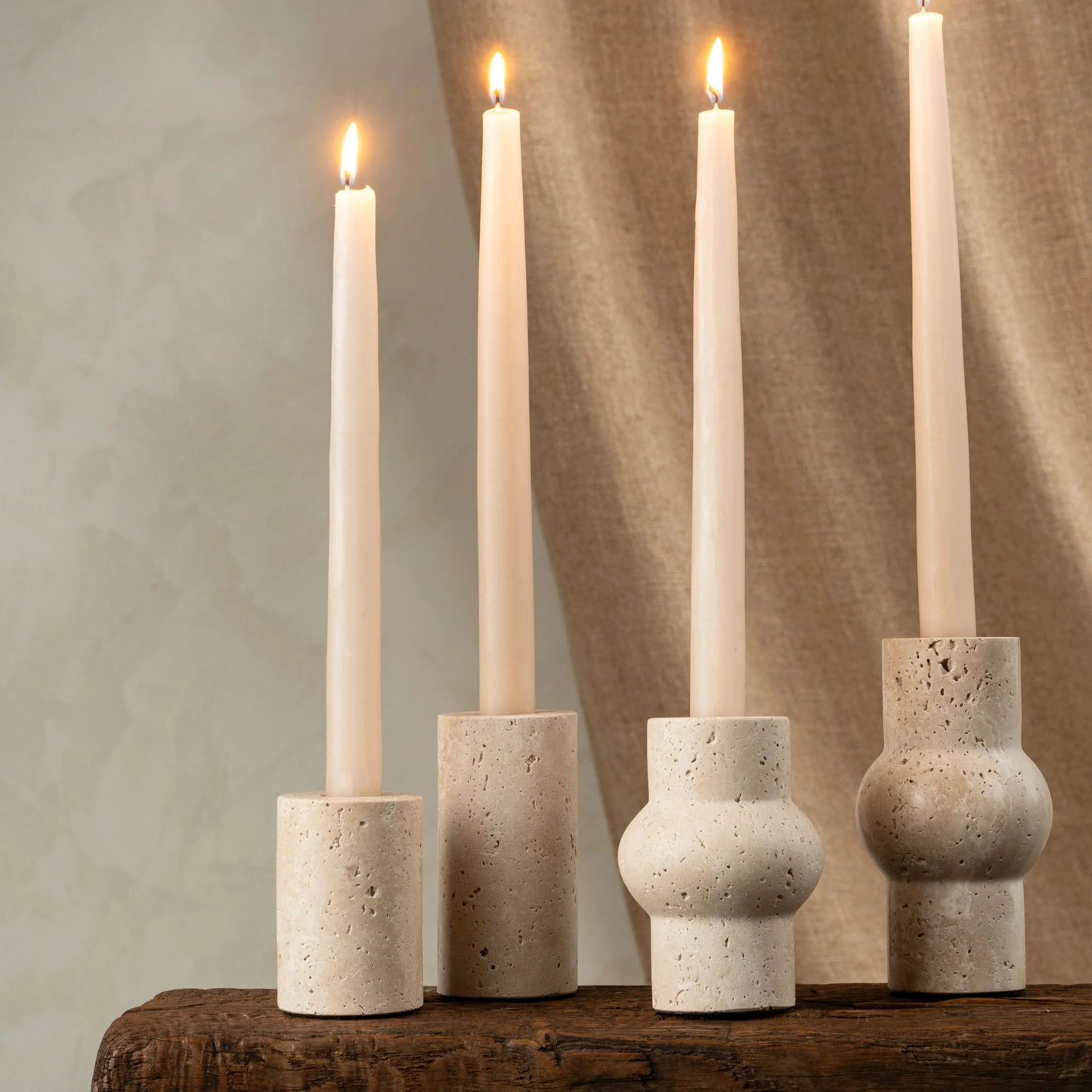 Nora Travertine Candle Holder