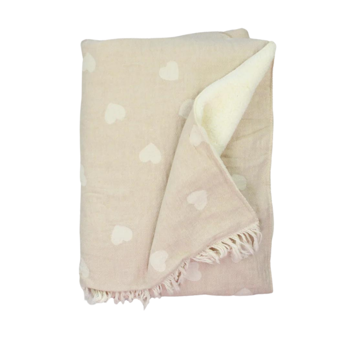 Heart Fleece-Lined Throw