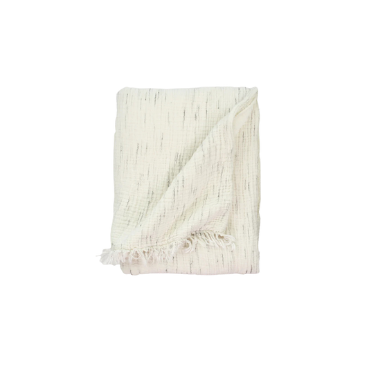 Sketched Crinkle Fleece Throw Blanket - Grey Slub