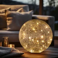 Globe Crackle Glass LED Light