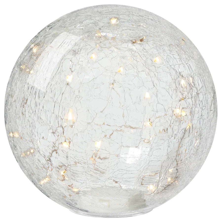 Globe Crackle Glass LED Light