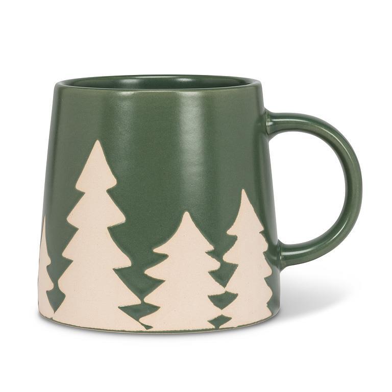 Wide Base Mug w/Pine Trees