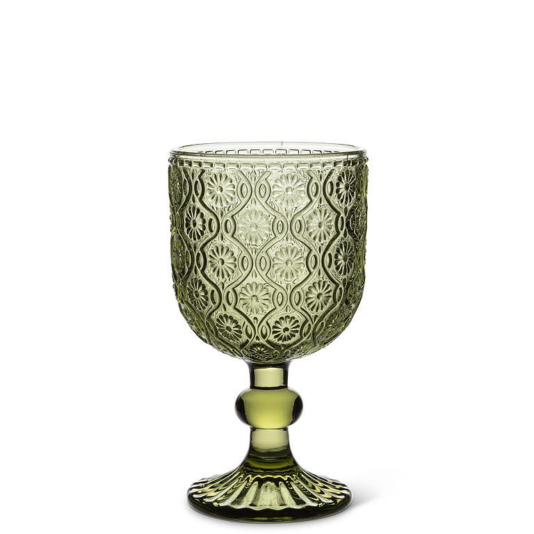 Daisy White Wine Glass- Olive