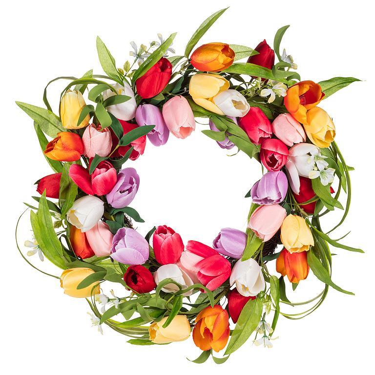 Large Colourful Tulip Wreath