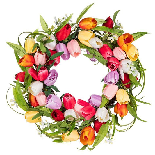 Large Colourful Tulip Wreath