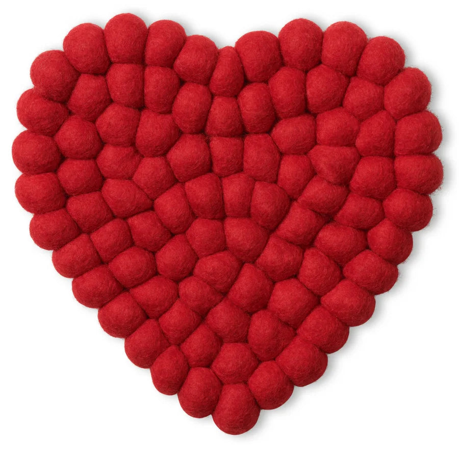 Modwool Felt Ball Heart Trivet