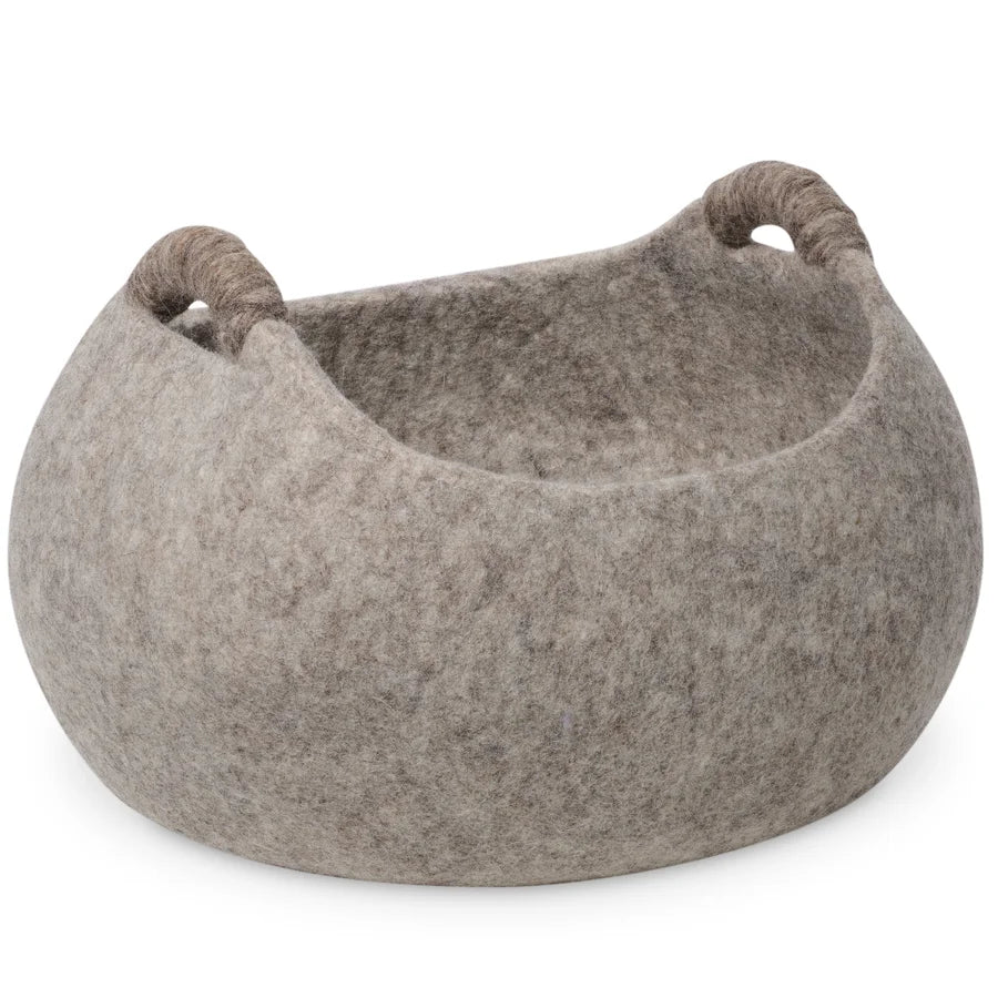Modwool Felt Handle Basket-Brown
