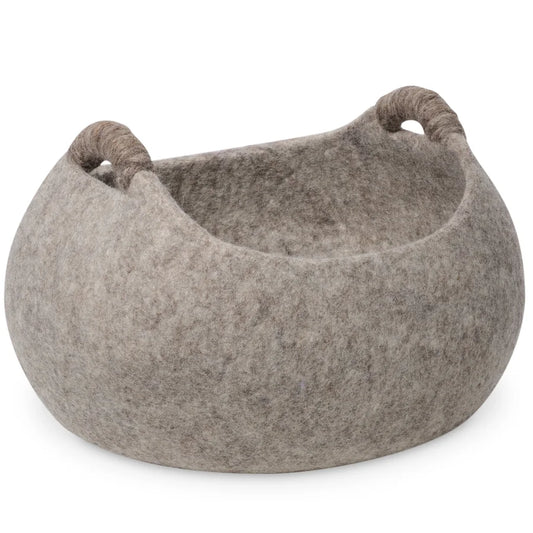 Modwool Felt Handle Basket-Brown