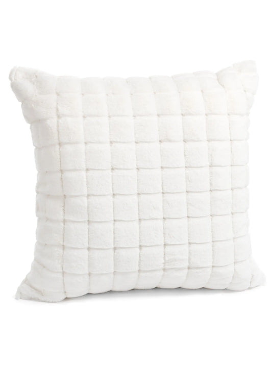 Faux Rabbit Cushion-White