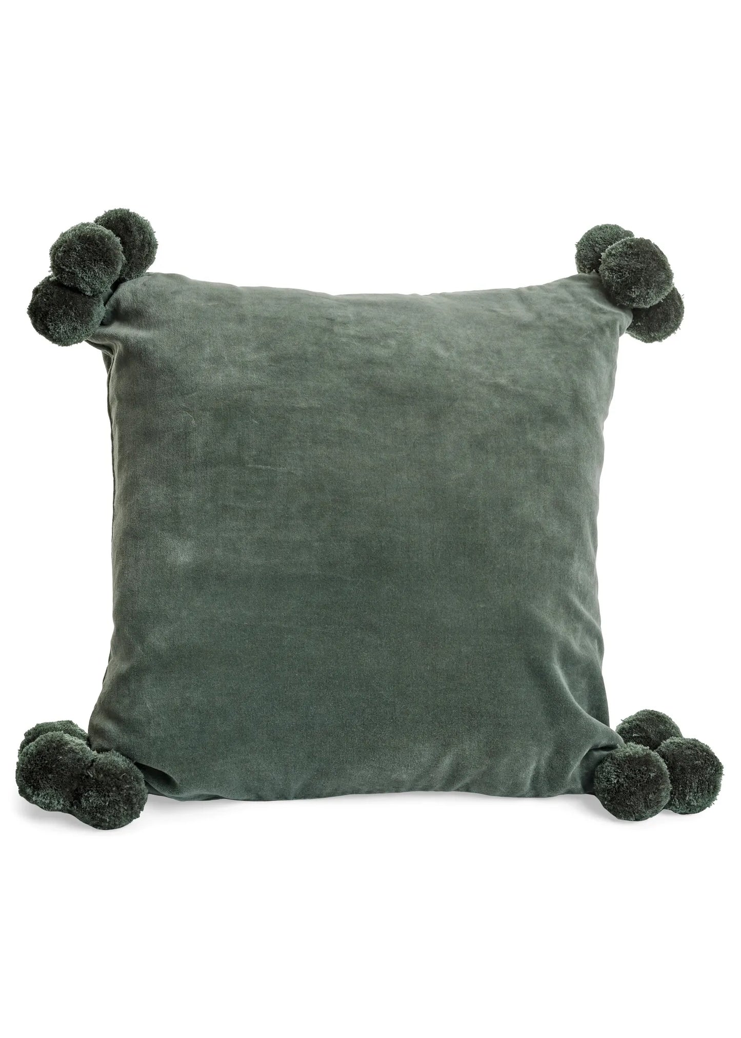 Pompom Cushion Cotton Velvet