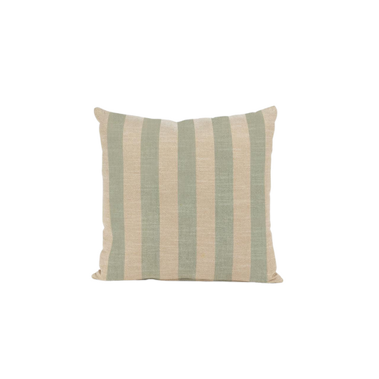 Stripe Printed Cushion - Natural/Green