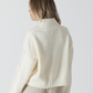 Mae Mockneck Cable Knit Sweater - Cream