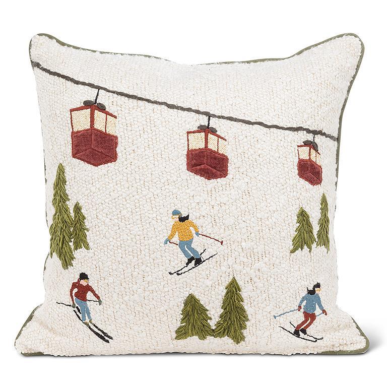 Sq Ski Scene Boucle Pillow