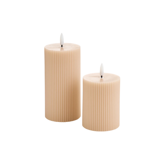Nude Pillar LED Candle-3X6