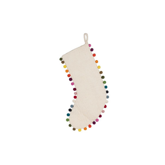 Stocking - Jingle Bell Edged (White)