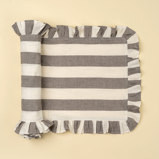 Ruffle Thick Stripe Table Runner
